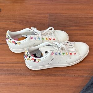 Adidas White Sneakers with Multicolor Details